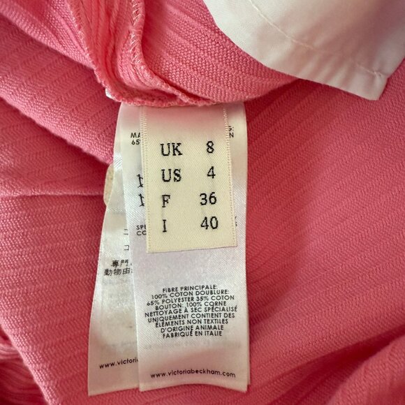 NWOT - Victoria Beckham Candy Pink High-Waisted Pants - Picture 6 of 7